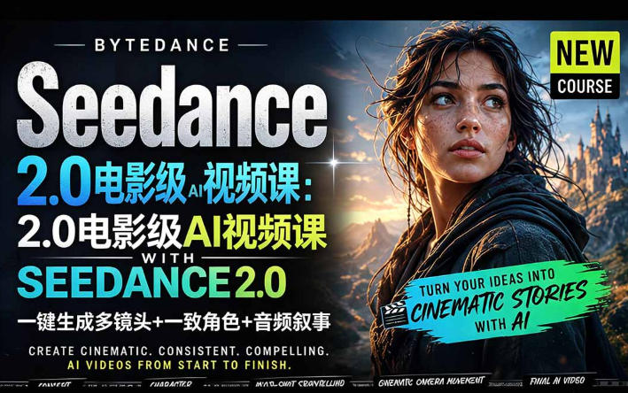 字节跳动的Seedance 2.0 AI电影视频生成制作教程，一键生成多镜头+一致角色+音频叙事-中英字幕CityMate项目资源网项目资源网